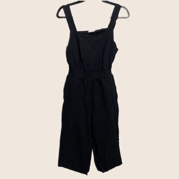 All:Row Linen Black Jumpsuit Open Back Size Medium - Picture 12 of 13